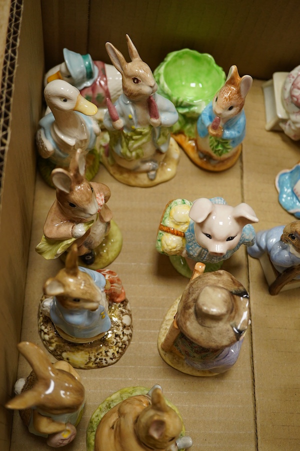 A mixed collection of Royal Albert and Beswick, Beatrix Potter character figures, tallest 12.5cm high